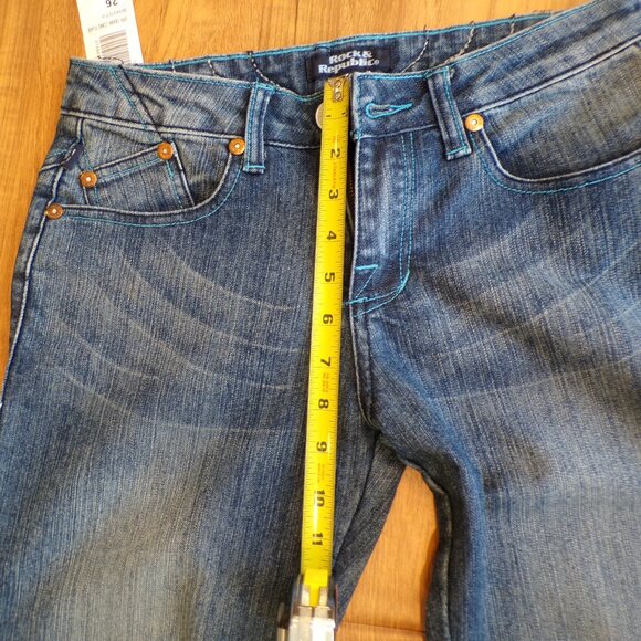 Rock & Republic Straight Denim Long Flare NWT Size 26 - Picture 7 of 11